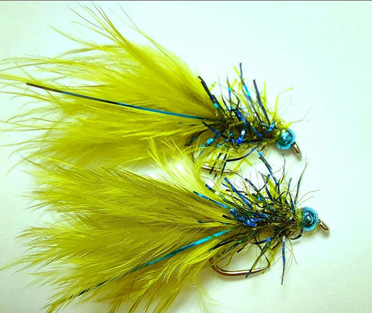 2x Blue Flash Damsel Flies - Trout Flies