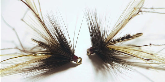 2 x Claret and black Daddy trout flies | size 8 Maruto hooks.