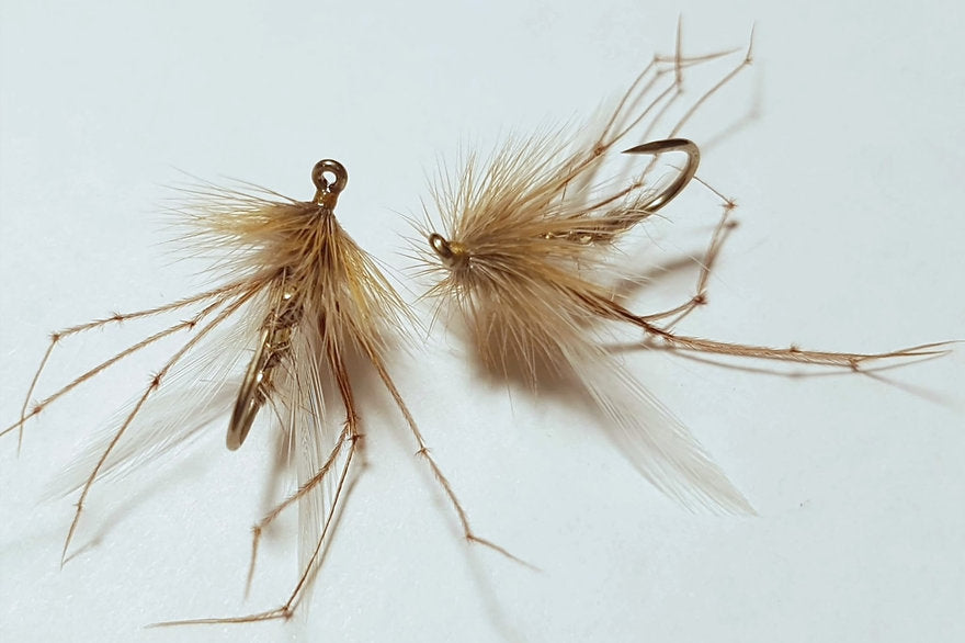 2 x Gold ribbed hares ear Daddy trout flies | size 8 Maruto hooks
