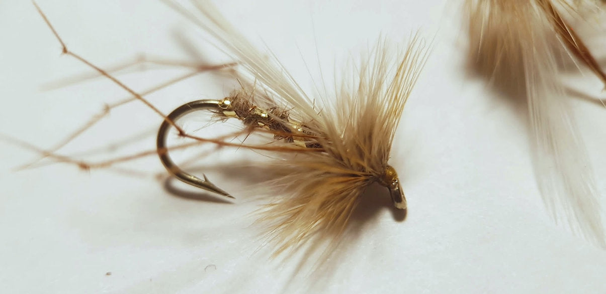 2 x Gold ribbed hares ear Daddy trout flies | size 8 Maruto hooks