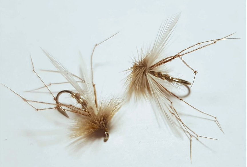 2 x Gold ribbed hares ear Daddy trout flies | size 8 Maruto hooks