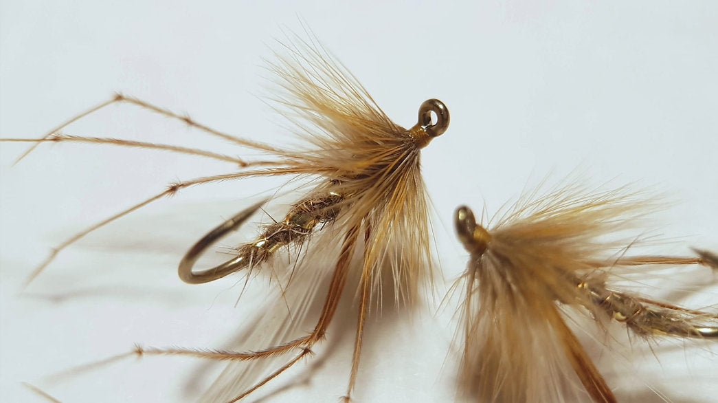 2 x Gold ribbed hares ear Daddy trout flies | size 8 Maruto hooks