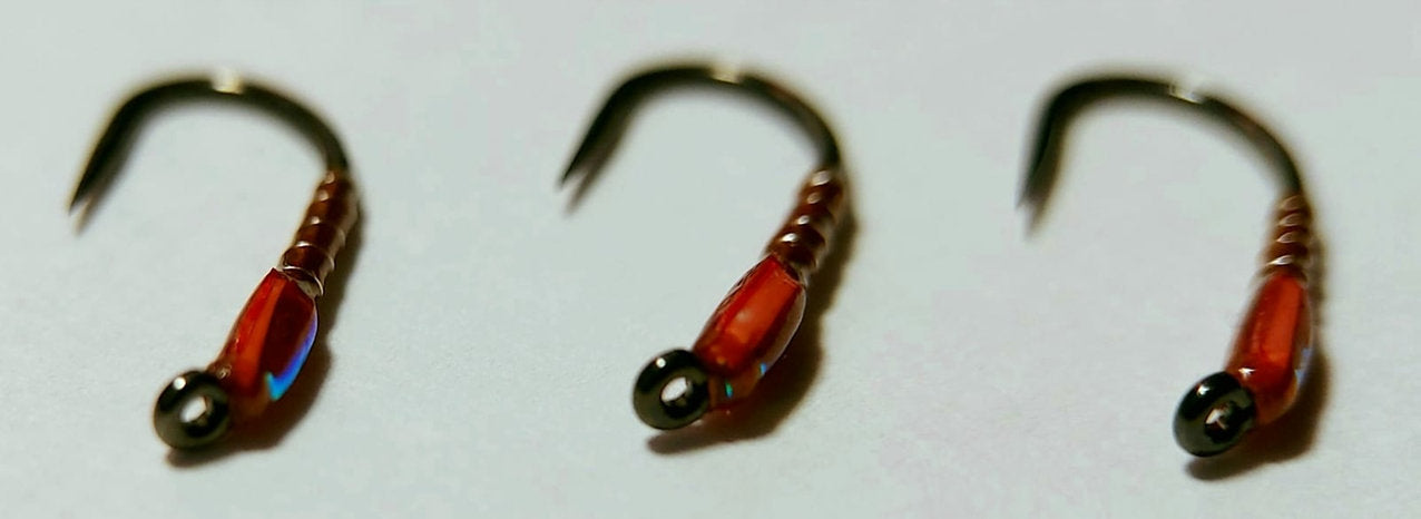 3x Fiery Brown Flashback Buzzers - trout flies