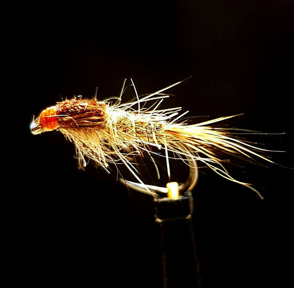 3 x Hares Ear Nymphs Trout Flies - size 14 competition barbless (lighter tail)