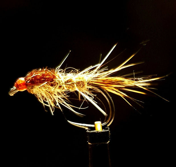 3 x Hares Ear Nymphs Trout Flies | size 14 competition barbless (darker tail)