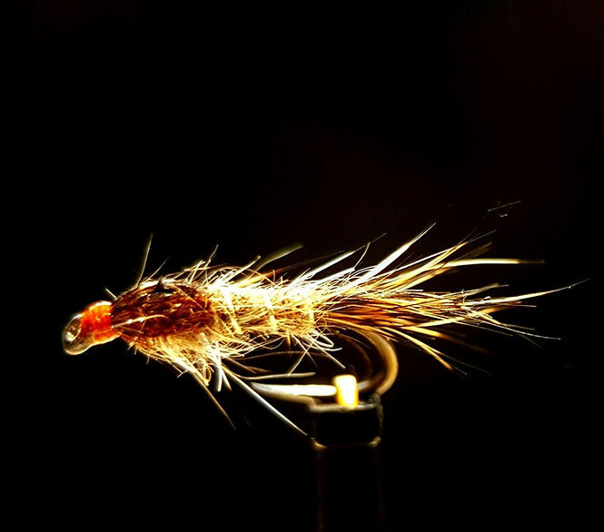 3 x Hares Ear Nymphs Trout Flies | size 14 competition barbless (darker tail)
