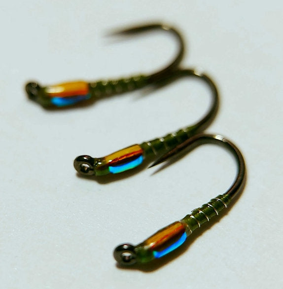 3x Olive Flashback Buzzers - Trout Flies