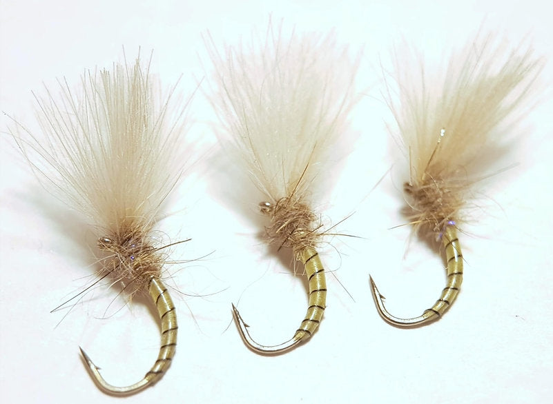 3 x Yellow owl trout flies | size 14 Kamasan hooks