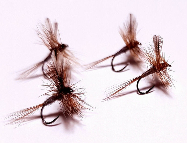 4 x Adam's Dry Fly Trout Fly |Size 16 barbless, Whiting & Metz hackle - reduced!
