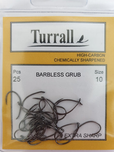 Fly Tying Hooks - Barbless Grub (Turrall) - size 10