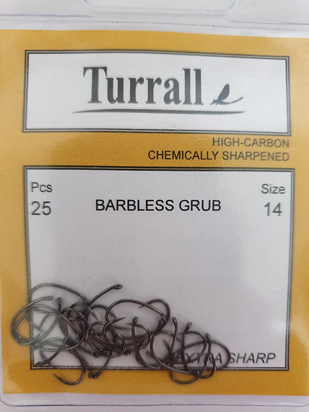 Fly Tying Hooks - Barbless Grub (Turrall) - size 14