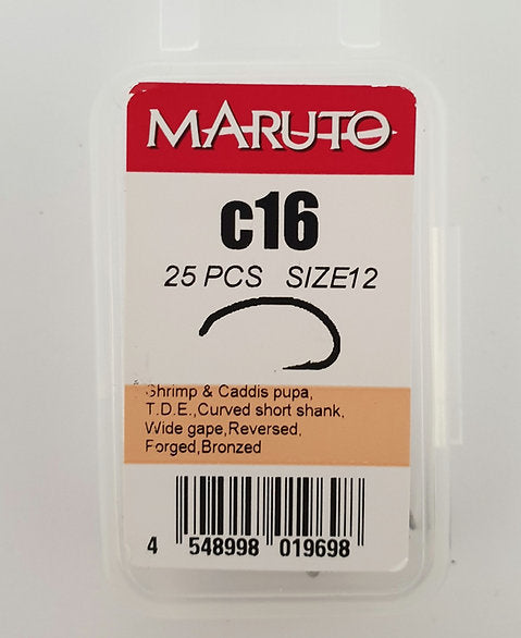 Fly Tying Hooks | Barbed Grub/Shrimp/Caddis (Maruto) - Size 12