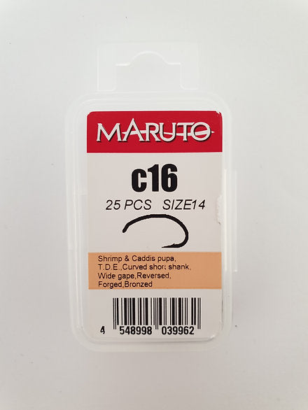 Fly Tying Hooks | Barbed Grub/Shrimp/Caddis (Maruto) - Size 14