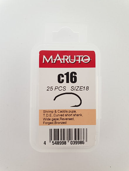 Fly Tying Hooks | Barbed Grub/Shrimp/Caddis (Maruto) - Size 18