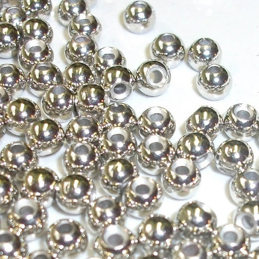 Fly tying Silver Beads - Turrall (Brass) Large 3.8mm Beads