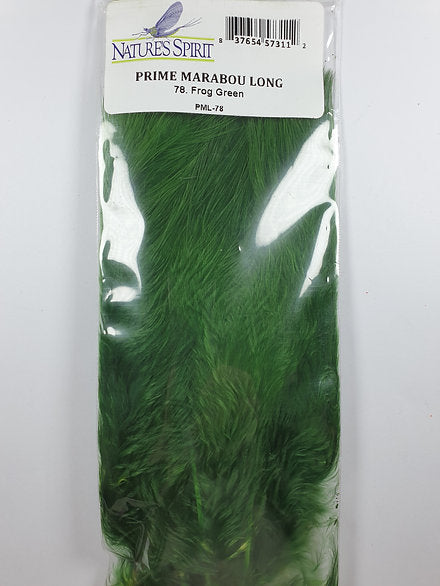 Nature's Spirit Fly Tying Prime Marabou Feathers (long) -Frog Green