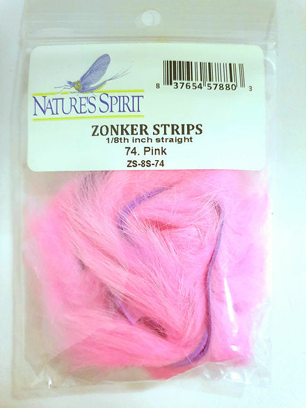 Nature’s Spirit Fly Tying Straight Cut Rabbit Zonkers - Pink