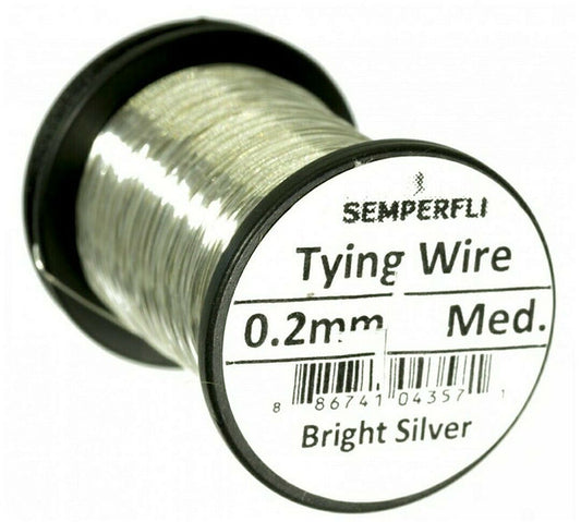 Semperfli Lure/Streamer 0.2mm Fly Tying Wire - Silver