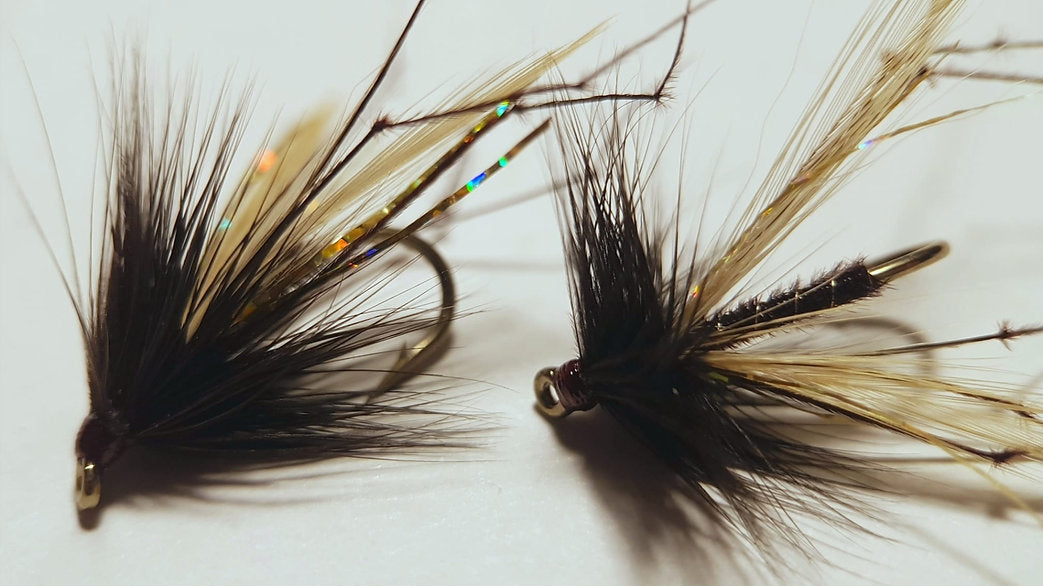 2 x Claret and black Daddy trout flies | size 8 Maruto hooks.