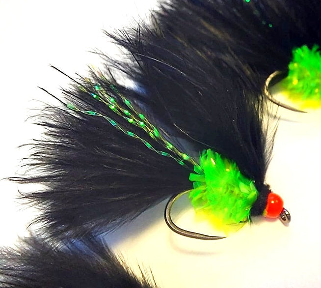 3 x Hot Head Black Cats Whiskers | size 8 comp barbless hooks