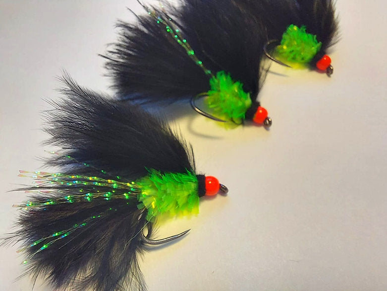 3 x Hot Head Black Cats Whiskers | size 8 comp barbless hooks