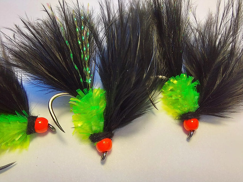 3 x Hot Head Black Cats Whiskers | size 8 comp barbless hooks