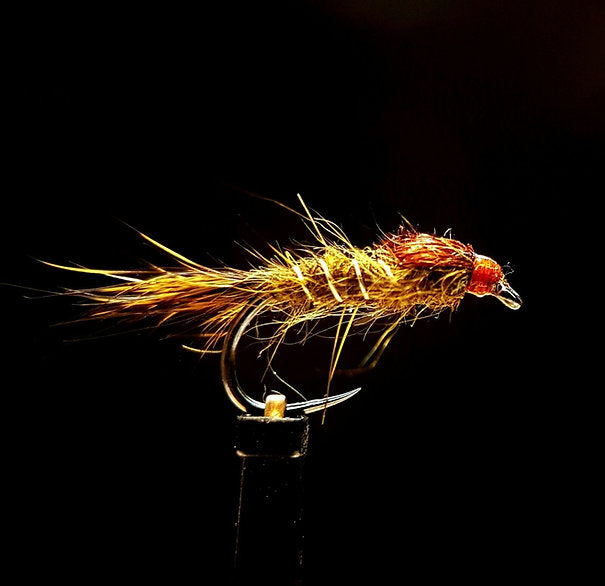 3 x Olive Hares Ear Nymphs Trout Flies- size 14 competition barbless