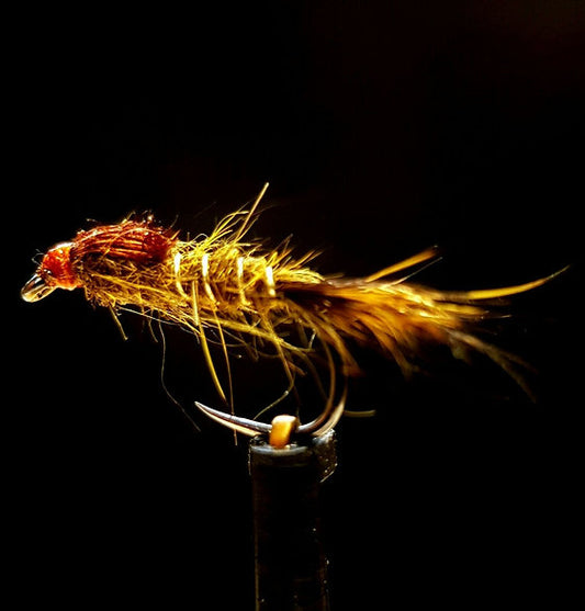 3 x Olive Hares Ear Nymphs Trout Flies- size 14 competition barbless