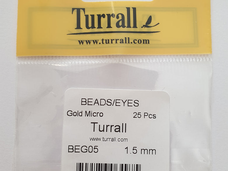 Fly tying Gold Beads - Turrall (Brass) Micro 1.5mm Beads