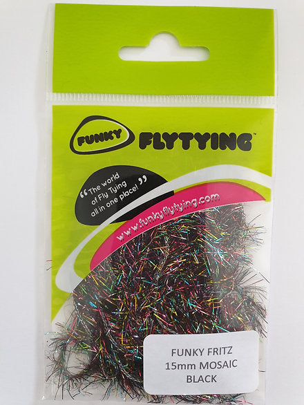 Fly Tying Materials (UK) | Funky Fly Tying 15mm Mosaic Straggle - black