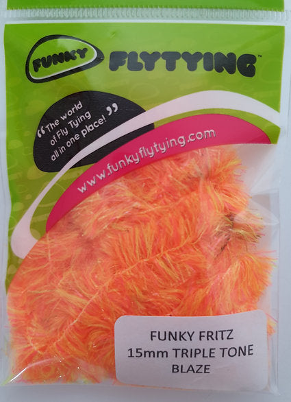 Fly Tying Materials (UK) | Funky Fly Tying 15mm Triple Tone Blob Fritz - Blaze