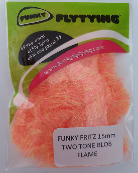 Fly Tying Materials (UK) | Funky Fly Tying 15mm Two Tone Blob Fritz - Flame