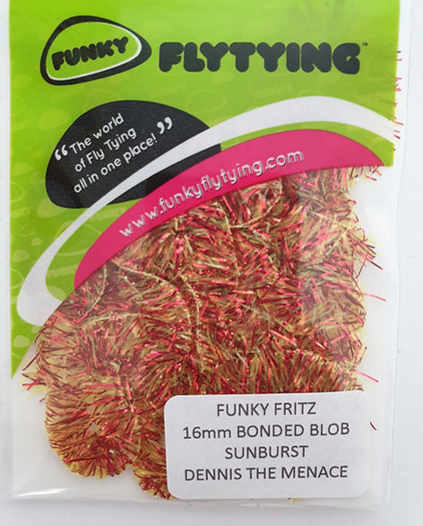 Fly Tying Materials (UK) | Funky Fly Tying 16mm Bonded Blob Dennis the Menace Fritz -Sunburst