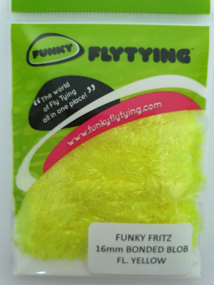 Funky Fly Tying Fritz 16mm Bonded Blob - Fluoro Yellow