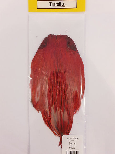 Indian Cock Neck/Cape | Turrall fly tying materials - red