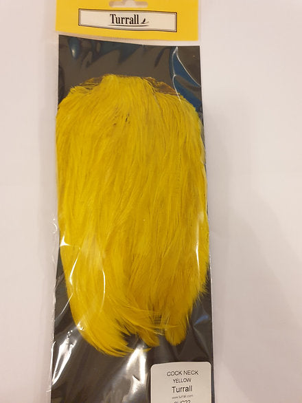 Indian Cock Neck/Cape | Turrall fly tying materials - yellow