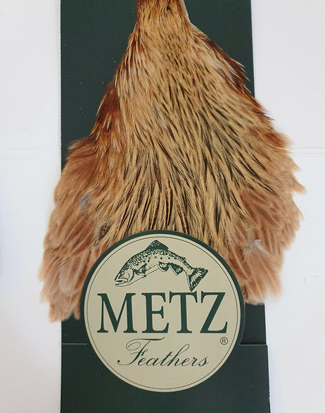 Metz Hen Cape | Grade 1 Genetic Hen Hackle - Ginger/Brown