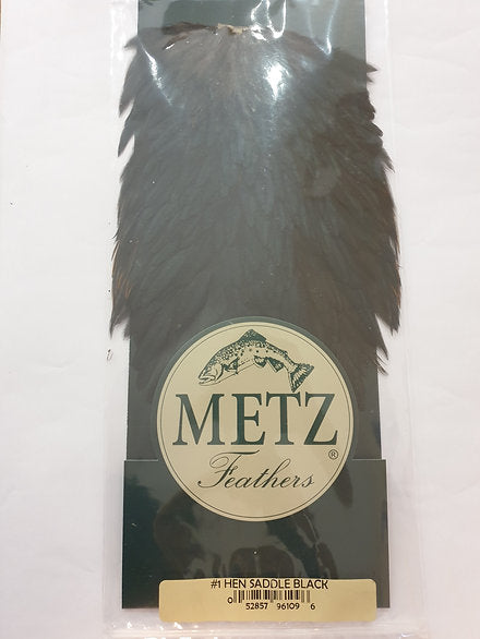 Metz Hen Saddle | Grade 1 Genetic Hen Hackle - Black