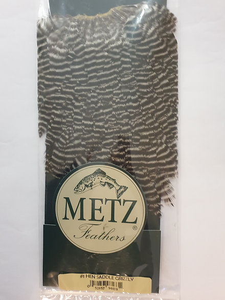 Metz Hen Saddle | Grade 1 Genetic Hen Hackle - Grizzle