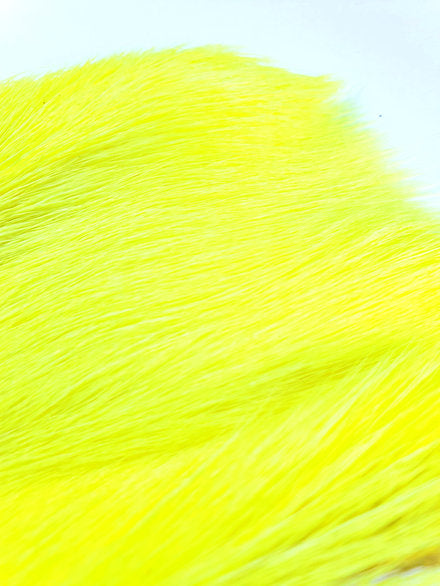 Nature's Spirit Fly Tying Dyed Deer Belly - Fluorescent Yellow