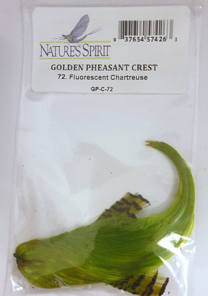 Nature's Spirit Fly Tying Golden Pheasant Crest - Fluorescent Chartreuse