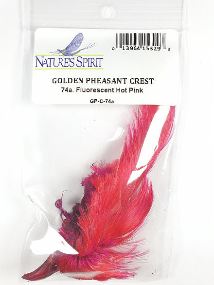 Nature's Spirit Fly Tying Golden Pheasant Crest - Fluorescent Hot Pink