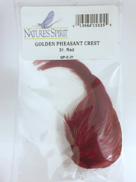 Nature's Spirit Fly Tying Golden Pheasant Crest - Red