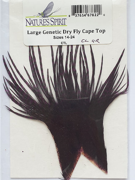 Nature's Spirit Fly Tying Large Genetic Cape Top - Dark Claret Grizzle