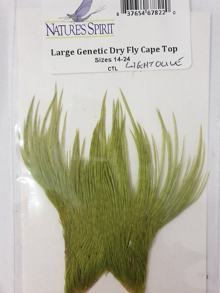 Nature's Spirit Fly Tying Large Genetic Cape Top - Light Olive