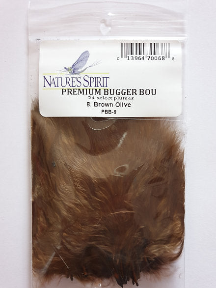 Nature's Spirit Fly Tying Marabou | Premium Bugger Bou - Brown Olive