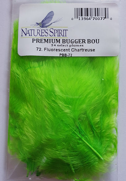 Nature's Spirit Fly Tying Marabou | Premium Bugger Bou - Flu. Chartreuse.