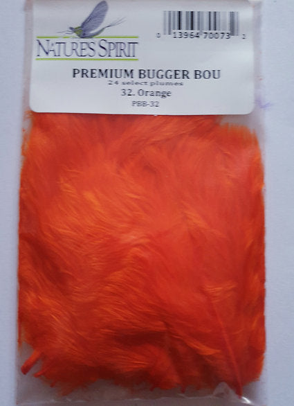 Nature's Spirit Fly Tying Marabou | Premium Bugger Bou - Orange