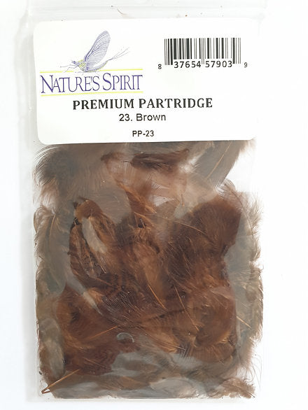 Nature's Spirit Fly Tying Premium Partridge Feathers - Brown