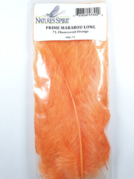 Nature's Spirit Fly Tying Prime Marabou Feathers (long) -Fluorescent Orange